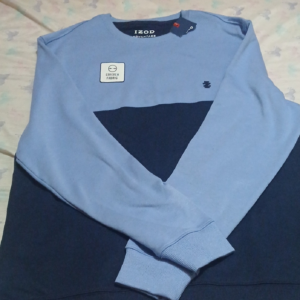 Izod Light Blue and Navy Crewneck Sweatshirt
